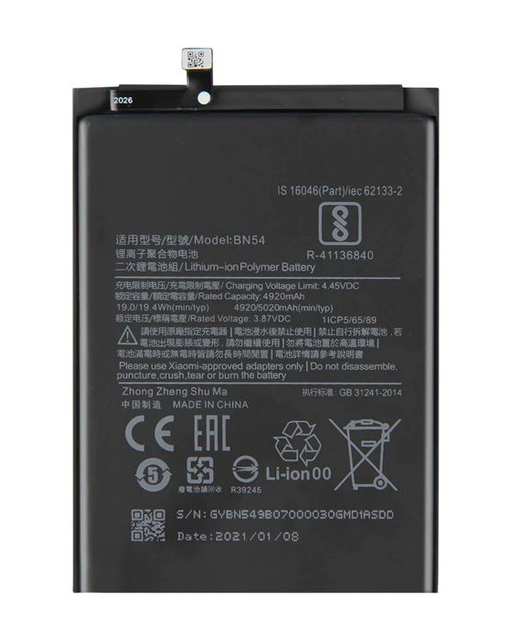 Battery-For-Xiaomi-BN54-Redmi-Note-9-5020mAh