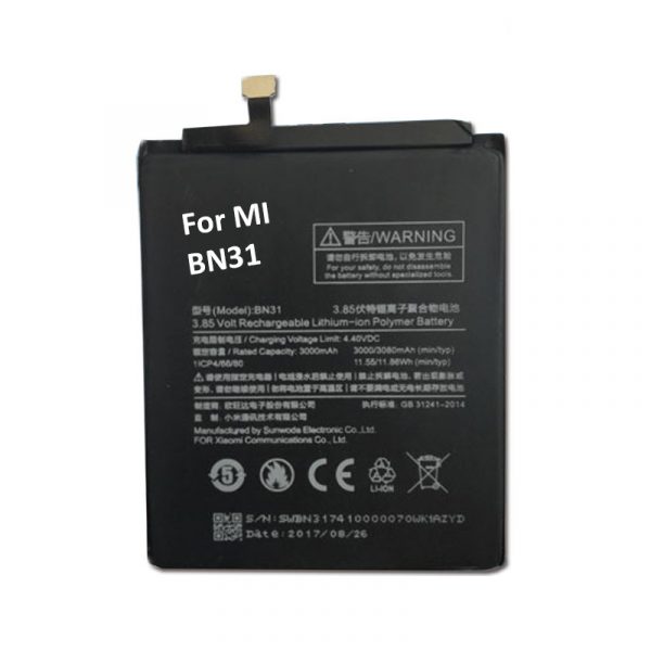 For Xiaomi BN31 Mi Redmi Y1 / Y1 Lite / A1 / 5X 3080 mAh