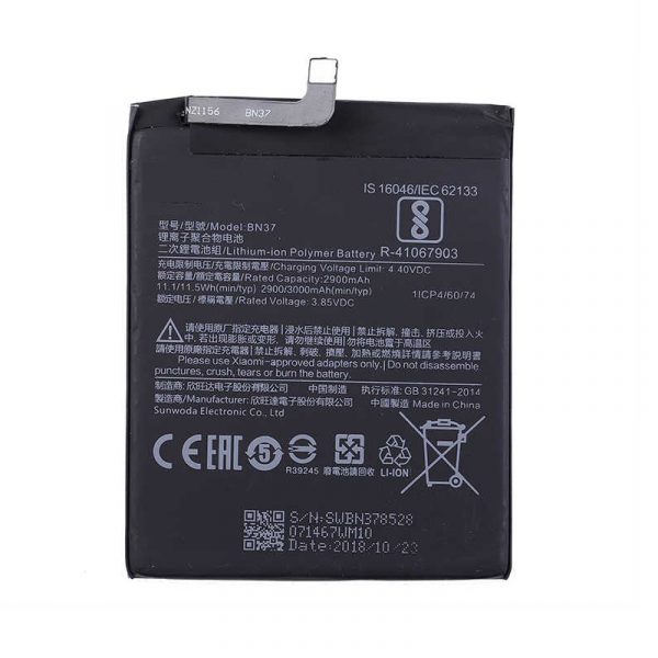 Xiaomi-100-Original-BN37-3000mAh-Battery-For-Xiaomi-Redmi-6-Redmi6-Redmi-6A-BN37-Phone